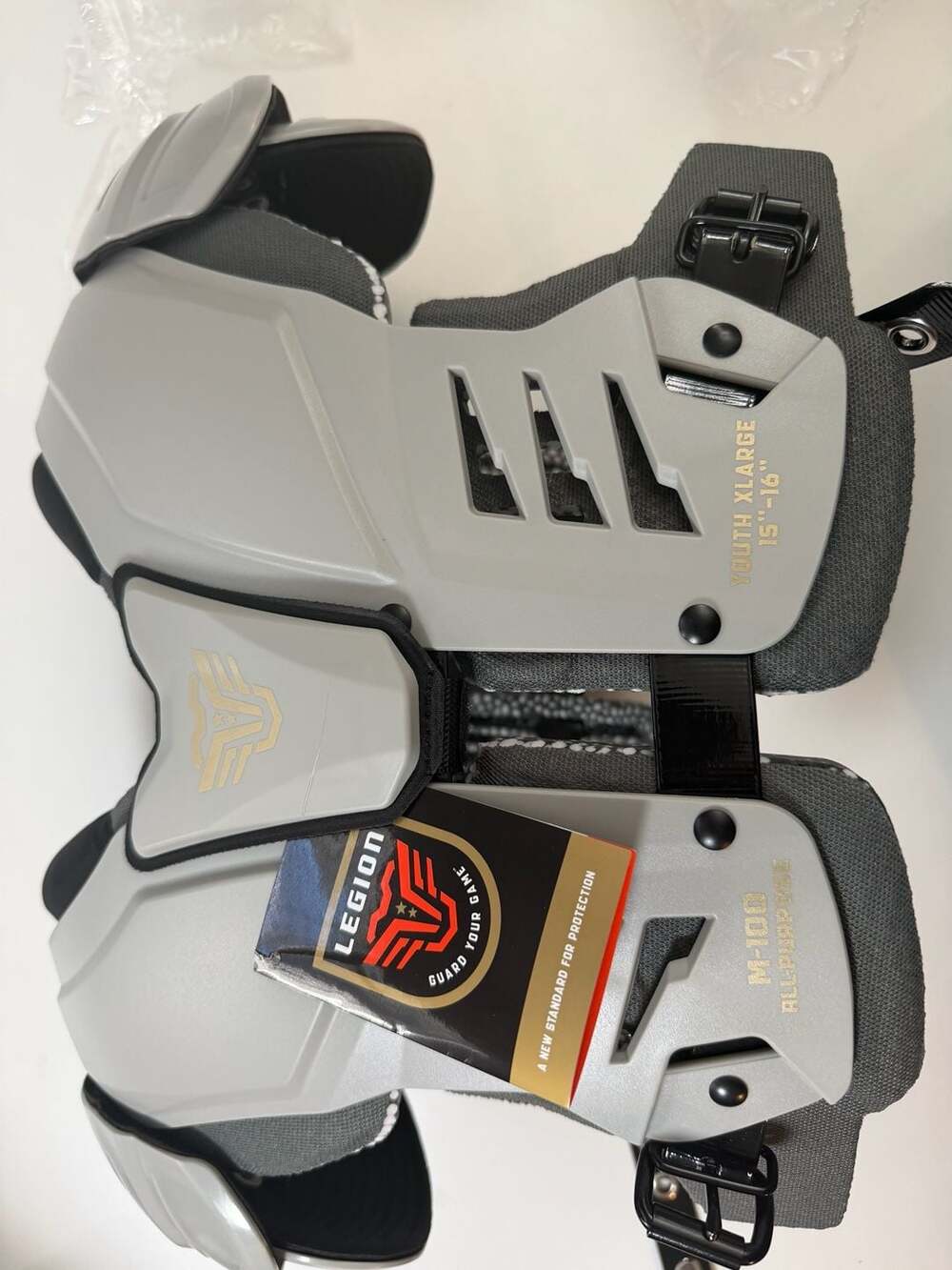 Legion M-100 All Purpose Youth XLarge 15"-16" Football Shoulder Pads Grey